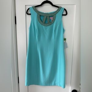 Lilly Pulitzer Lane Shift Dress Shorely Blue, Size 10